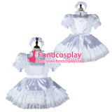 French Sissy Maid Satin Dress Lockable Uniform Cosplay Costume Tailor-Made[G2358]
