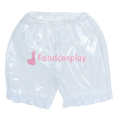 French Clear PVC Shorts Underpants lace sissy maid CD/TV Tailor-Made[G3855]