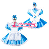French Sissy Maid Satin Dress Lockable Uniform Cosplay Costume Tailor-Made[G2202]