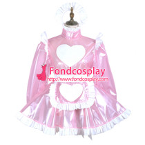 French Sissy Maid Clear Pvc Dress Lockable Uniform Cosplay Costume Tailor-Made[G3717]