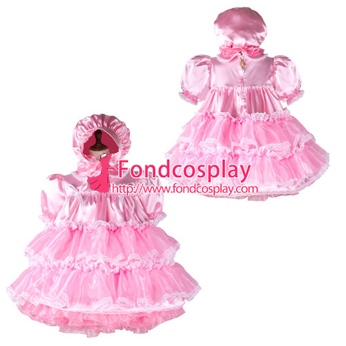 Sissy Maid Lockable Baby pink Organza Dress Uniform Crossdress Tailor-made #0