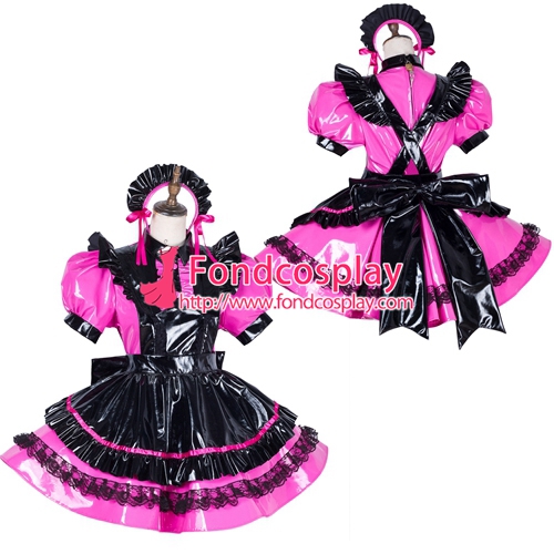 lockable Sissy maid PVC vinyl dress Uniform cosplay costume Tailor-made 