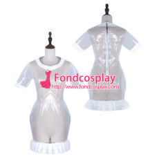 French Sissy Maid Clear Pvc Dress Lockable Uniform Cosplay Costume Tailor-Made[G2322]