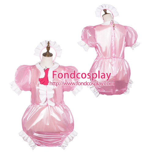 French Sissy Maid Pvc Dress Lockable Uniform Cosplay Costume Tailor-Made[G3781]