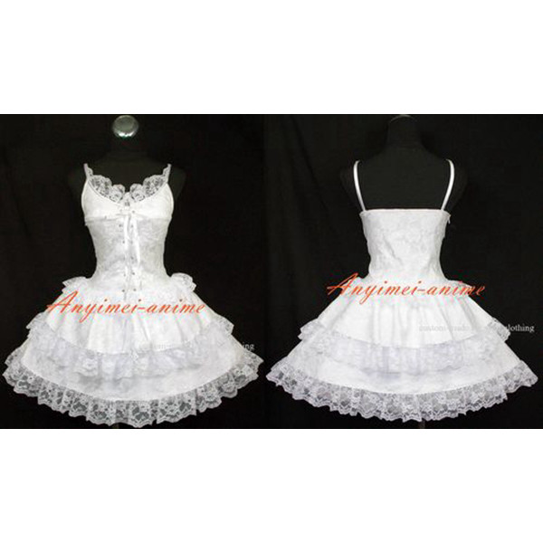 French Sissy Maid Gothic Lolita Punk Lack Dress Cosplay Costume Custom-Made[G480]