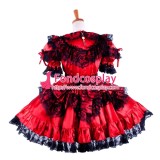 French Lockable Sissy Maid Satin Dress Uniform Costume Tailor-Made[G1590]
