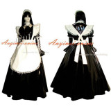 French Black-White Sexy Sissy Maid Pvc Dress Lockable Uniform Cosplay Costume Tailor-Made[G314]