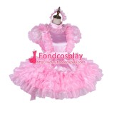 French Lockable Sissy Maid Satin-Organza Dress Uniform Cosplay Costume Tailor-Made[G1988]