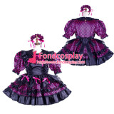 French Sissy Maid Satin Dress Lockable Uniform Cosplay Costume Tailor-Made[G2132]