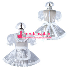 French Sissy Maid Clear Pvc Dress Lockable Uniform Cosplay Costume Tailor-Made[G2238]