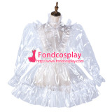 French Sissy Maid Clear Pvc Dress Lockable Uniform Cosplay Costume Tailor-Made[G2179]