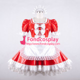French Sissy Maid Dress Lockable Red Pvc Dress Uniform Dress Cosplay Costume Custom-Made[G795]