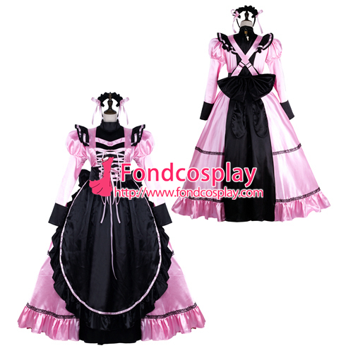 US$ 128.6 - French Sissy Maid Satin Dress Lockable Uniform Cosplay ...