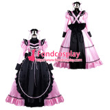 French Sissy Maid Satin Dress Lockable Uniform Cosplay Costume Tailor-Made[G2300]