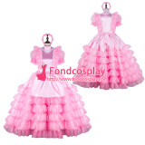 French Sissy Maid Satin Dress Lockable Uniform Cosplay Costume Tailor-Made[G2259]