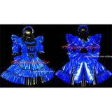 French Sexy Sissy Maid Blue Pvc Dress Lockable Uniform Cosplay Costume Tailor-Made[G464]