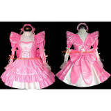 French Sexy Sissy Maid Pvc Dress Pink Lockable Uniform Cosplay Costume Tailor-Made[G318]