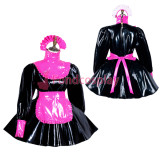 French Sissy maid PVC lockable dress Uniform cosplay costume Tailor-made[G3817]