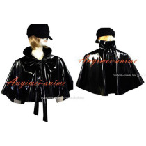 French Sissy Maid Gothic Lolita Punk Black Pvc Cape Cosplay Costume Custom-Made[G566]