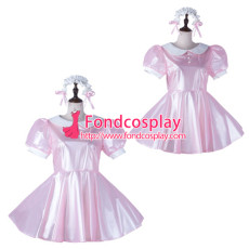 French Sissy Maid clear pvc Dress Lockable Uniform Cosplay Costume Tailor-Made[G2231]