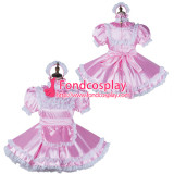 French Sissy Maid Satin Dress Lockable Uniform Cosplay Costume Tailor-Made[G2150]