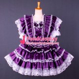 French Lockable Sissy Maid Purple Satin Dress Uniform Cosplay Costume Tailor-Made[G1583]