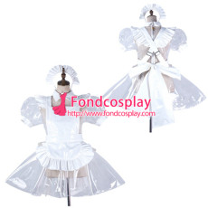 French Sissy Maid Clear Pvc Dress Lockable Uniform Cosplay Costume Tailor-Made[G2191]