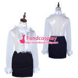 French Sissy Maid Satin Dress Lockable Uniform Cosplay Costume Tailor-Made[G2064]