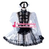 French Sissy Maid Clear Pvc Dress Lockable Uniform Cosplay Costume Tailor-Made[G2295]