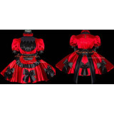 French Sexy Sissy Maid Satin Red Dress Lockable Uniform Cosplay Costume Tailor-Made[G463]