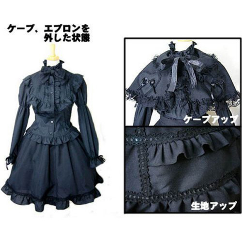 French Sissy Maid Gothic Lolita Punk Fashion Dress Outfit Dress Cosplay Costume Tailor-Made[CK622]