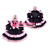 French Sissy Maid Satin Dress Lockable Uniform Cosplay Costume Tailor-Made[G2134]