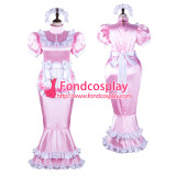French Sissy Maid Satin Dress Lockable Uniform Cosplay Costume Tailor-Made[G2361]