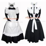 French Sexy Black-White Sissy Maid Cotton Dress Lockable Uniform Cosplay Costume Tailor-Made[G271]