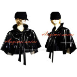 French Sissy Maid Gothic Lolita Punk Black Pvc Cape Cosplay Costume Custom-Made[G566]