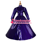 French Sissy Maid Gothic Lolita Punk Purpel Pvc Dress Cosplay Costume Tailor-Made[G1070]