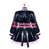 French Sissy Maid Pvc Dress Lockable Uniform Cosplay Costume Tailor-Made[G3773]