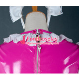 French Sexy Sissy Maid Dress Lockable Uniform Hot Pink Pvc Dress Cosplay Costume Custom-Made[G756]