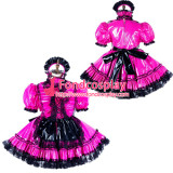 French Sissy Maid Satin Dress Lockable Uniform Cosplay Costume Tailor-Made[G2135]