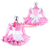 French Sissy Maid Satin Dress Lockable Uniform Cosplay Costume Tailor-Made[G2228]