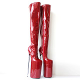 French Pleaser Seduce Crossdresser Sissy Maid Thigh High Boots 30CM