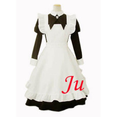French Black-White Cotton Lockable Sissy Maid Dress Uniform Cosplay Costume Custom-Made[CK013]
