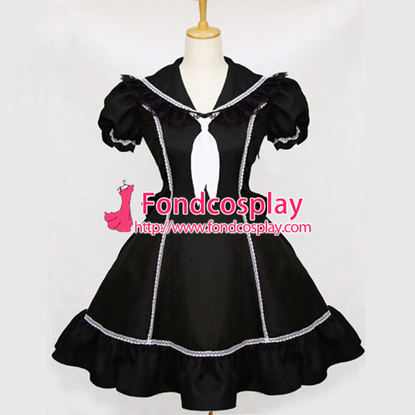 French Sissy Maid Gothic Lolita Dress Shool Girl Uniform Cosplay Costume Tailor-Made[G079]