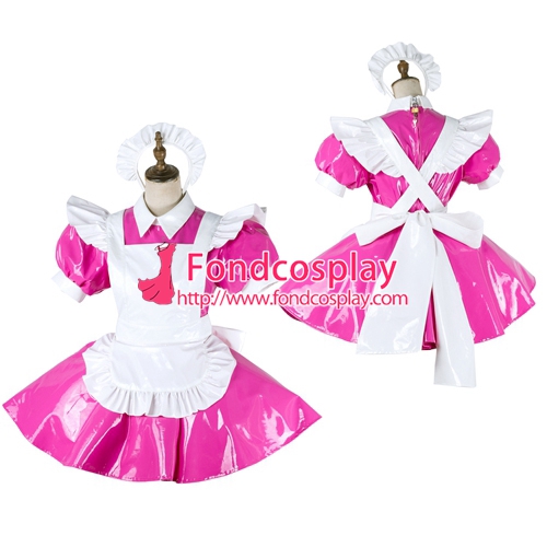 lockable Sissy maid PVC vinyl dress  cosplay costume Tailor-made