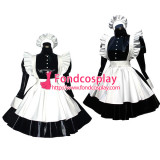French Sexy Sissy Maid Black Pvc Dress Lockable Uniform Cosplay Costume Tailor-Made[G473]