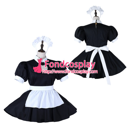 Us 128 6 French Sissy Maid Cotton Dress Lockable Uniform