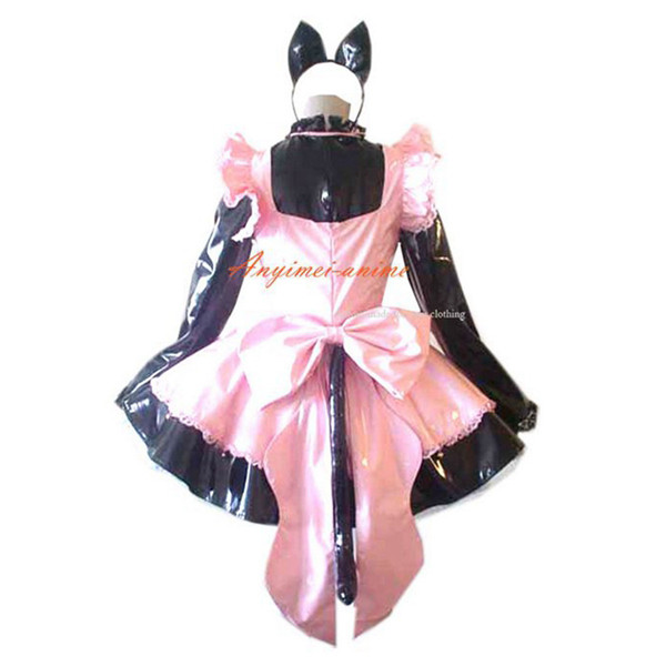 French Sissy Maid Cardcaptor Sakura Kinomoto Sakura Pvc Dress Cosplay Costume Tailor-Made[CK944]