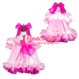 French Sissy Maid Satin Dress Lockable Uniform Cosplay Costume Tailor-Made[G3806]