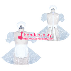 French lockable clear PVC sissy maid dress cosplay unisex Tailor-made[G3895]