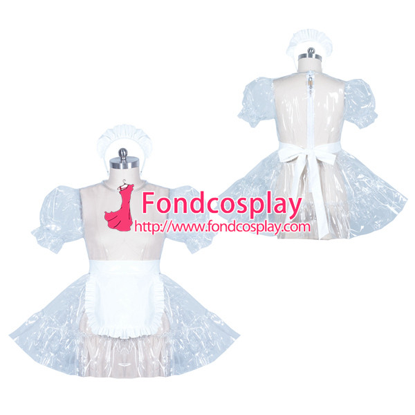 French lockable clear PVC sissy maid dress cosplay unisex Tailor-made[G3895]